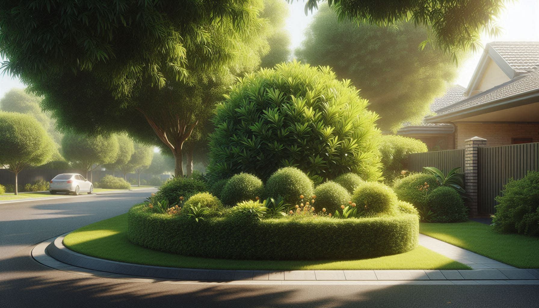 Lilly pilly hedge in an Australian home garden